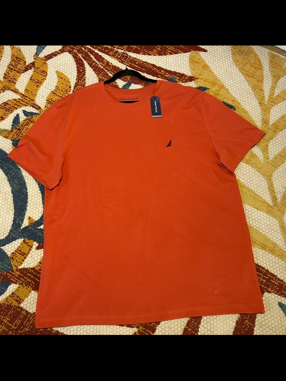 Nautica Men’s Bright Orange Short-Sleeve Crew Tee